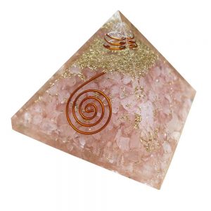 Orgonite Pyramid with Rose Quartz Crystals